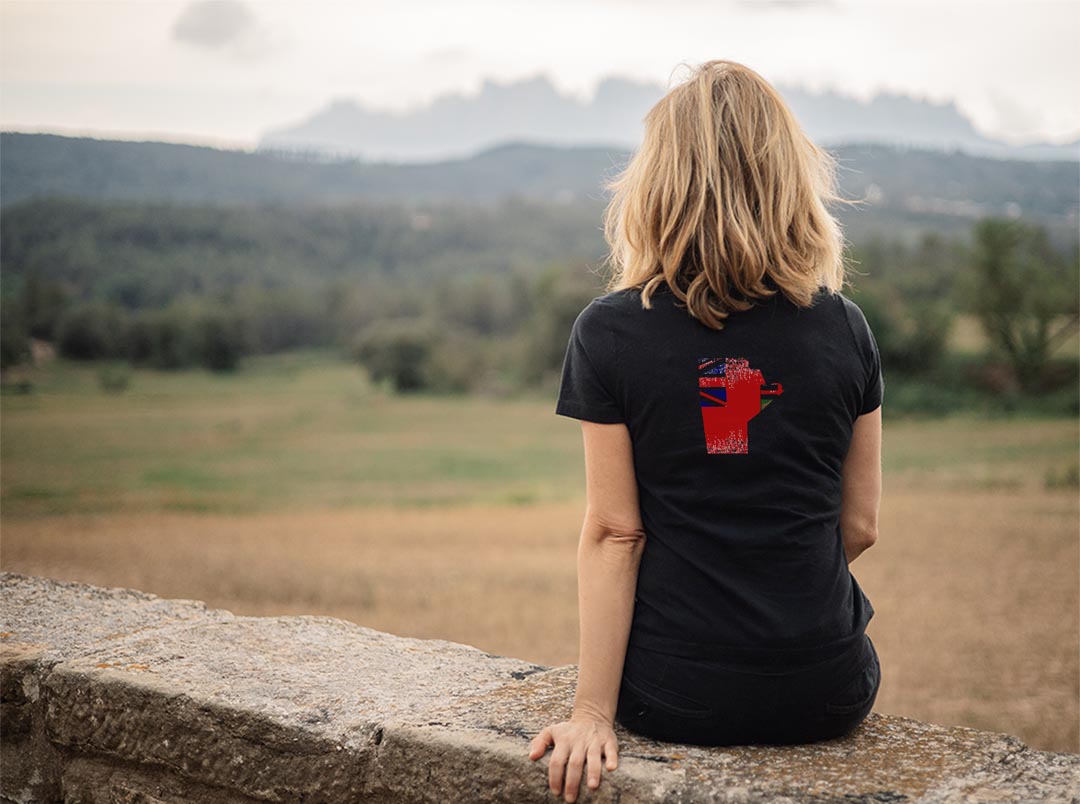 Tシャツ レディース バックプリント 半袖 ブラック 黒 デザイン M L tシャツ ティーシャツ T shirt 018884 manitoba マニトバ 2