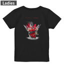 Tシャツ レディース バックプリント 半袖 ブラック 黒 デザイン M L tシャツ ティーシャツ T shirt 002516 クリスマス サンタ