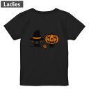 Tシャツ レディース バックプリント 半袖 ブラック 黒 デザイン M L tシャツ ティーシャツ T shirt 003315 ハロウィン キャラクター