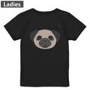Tシャツ レディース バックプリント 半袖 ブラック 黒 デザイン M L tシャツ ティーシャツ T shirt 022575 犬 dog かわいい(4)