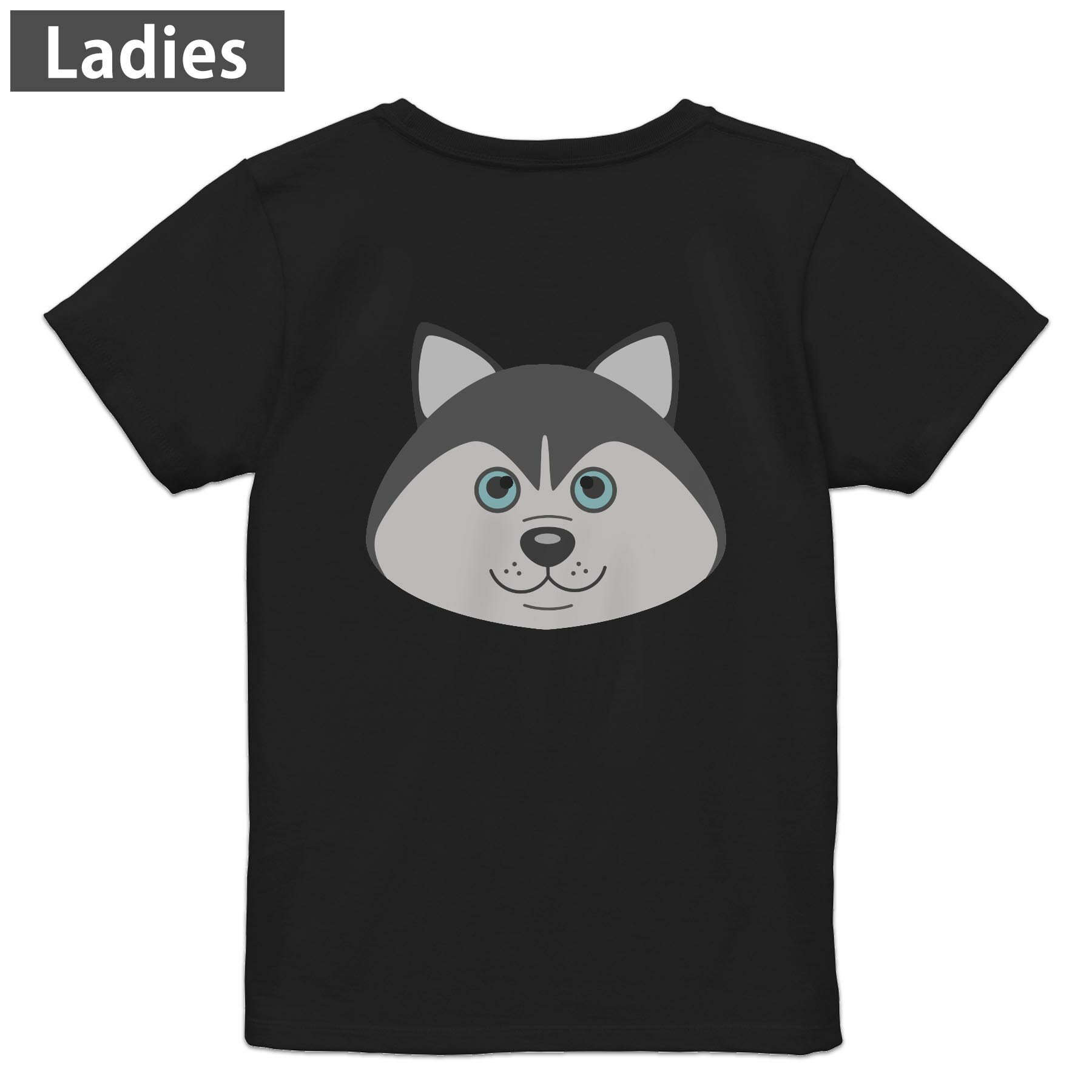 Other - Tシャツ レディース バックプリント 半袖 ブラック 黒 デザイン M L tシャツ ティーシャツ T shirt 022577 犬 dog かわいい