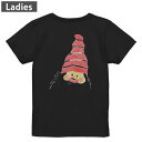 Tシャツ レディース バックプリント 半袖 ブラック 黒 デザイン M L tシャツ ティーシャツ T shirt 026239 クリスマス サンタクロース(4)