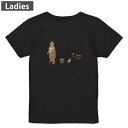 Tシャツ レディース バックプリント 半袖 ブラック 黒 デザイン M L tシャツ ティーシャツ T shirt 030164 クリスマス Christmas