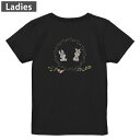 Tシャツ レディース バックプリント 半袖 ブラック 黒 デザイン M L tシャツ ティーシャツ T shirt 030184 兎 うさぎ