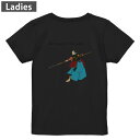 Tシャツ レディース バックプリント 半袖 ブラック 黒 デザイン M L tシャツ ティーシャツ T shirt 032040 侍 日本 浮世絵(4)