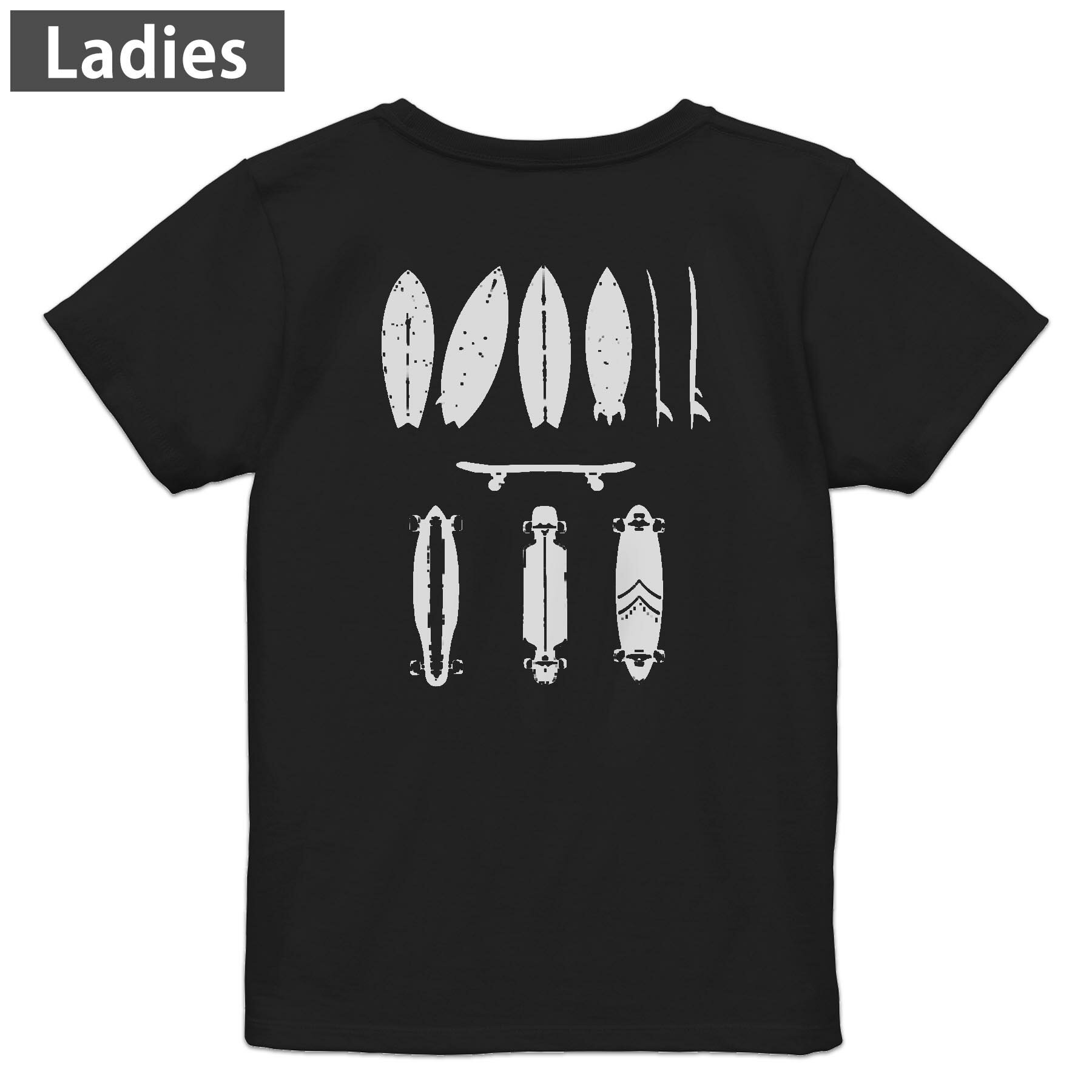 Other - Tシャツ レディース バックプリント 半袖 ブラック 黒 デザイン M L tシャツ ティーシャツ T shirt 032170 サーフボード ボード
