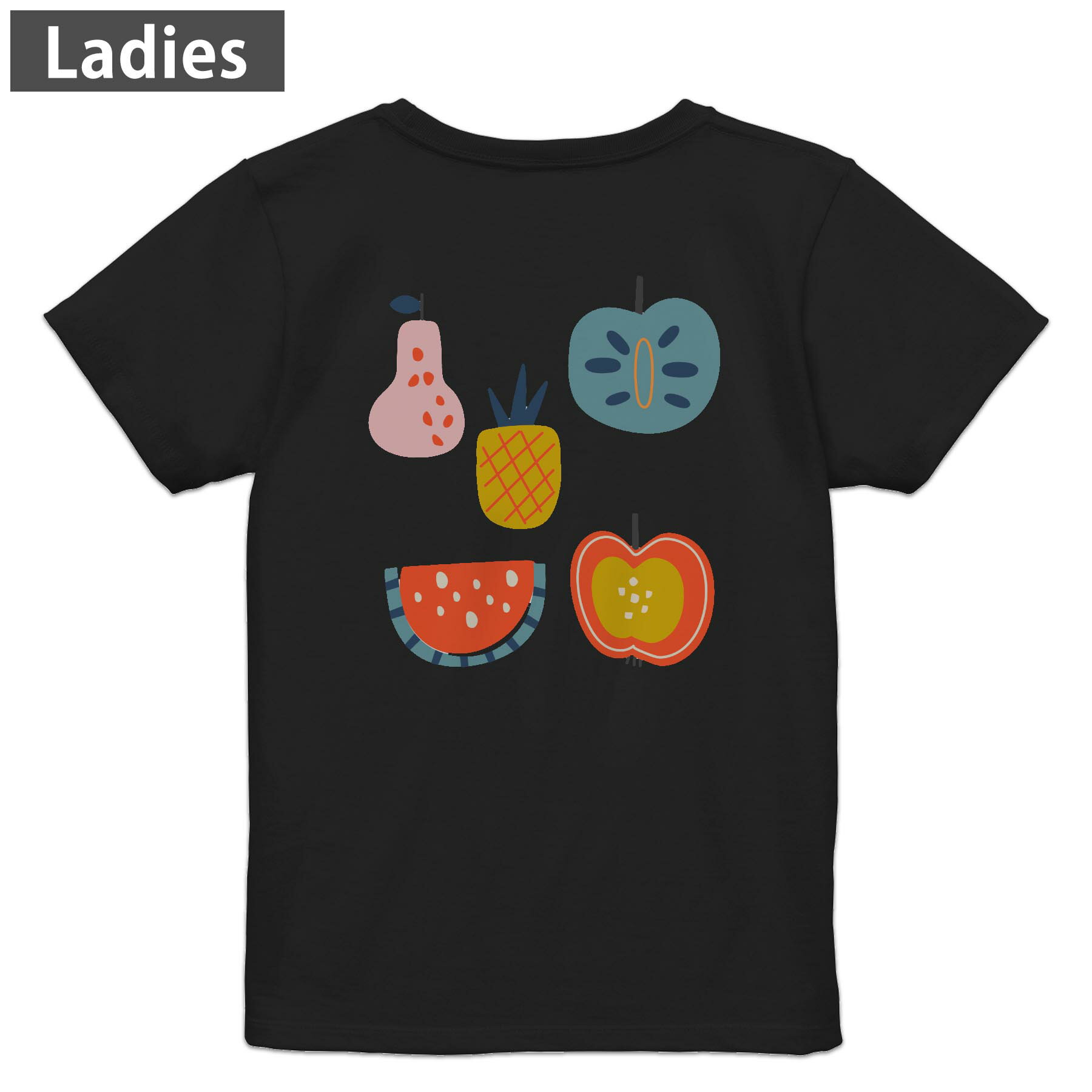 Tシャツ レディース バックプリント 半袖 ブラック 黒 デザイン M L tシャツ ティーシャツ T shirt 032213