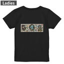 Tシャツ レディース バックプリント 半袖 ブラック 黒 デザイン M L tシャツ ティーシャツ T shirt 032292 レトロ パイレーツ(4)