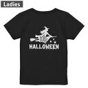 Tシャツ レディース バックプリント 半袖 ブラック 黒 デザイン M L tシャツ ティーシャツ T shirt 032592 ハロウィン キャラクター