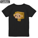 Tシャツ レディース バックプリント 半袖 ブラック 黒 デザイン M L tシャツ ティーシャツ T shirt 007148 猿 キャラクター