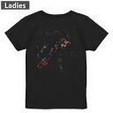 Tシャツ レディース バックプリント 半袖 ブラック 黒 デザイン M L tシャツ ティーシャツ T shirt 008001 カラフル 蝶 ラッパ 楽器(4)