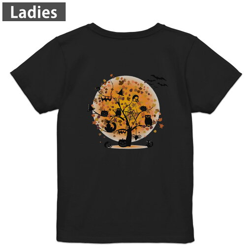 Tシャツ レディース バックプリント 半袖 ブラック 黒 デザイン M L tシャツ ティーシャツ T shirt 009162 オレンジ ハロウィン キャラクター Tシャツ レディース バックプリント 半袖 ブラック 黒 デザイン M L tシャツ ティーシャツ T shirt 009162 オレンジ ハロウィン キャラクター