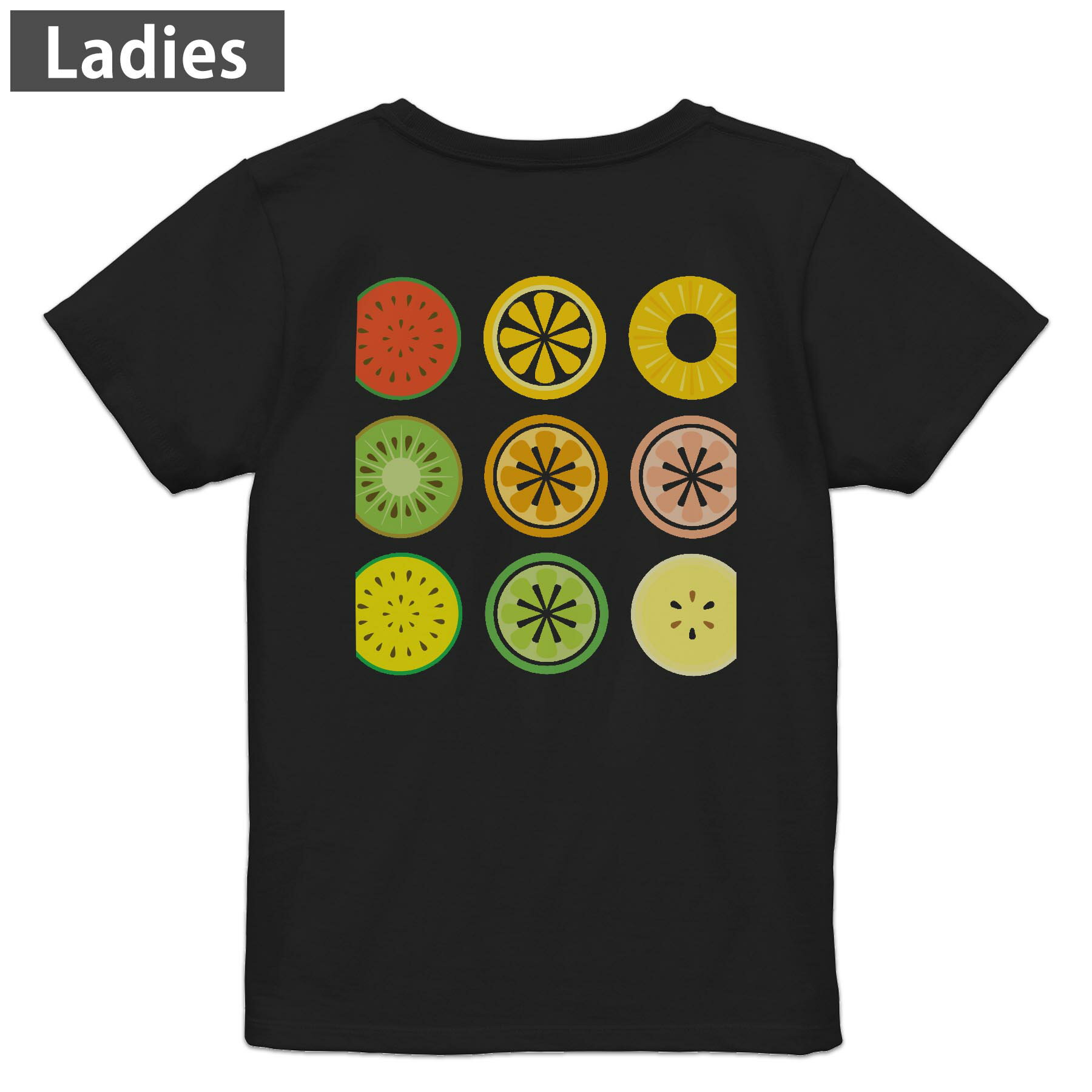 Tシャツ レディース バックプリント 半袖 ブラック 黒 デザイン M L tシャツ ティーシャツ  ...
