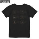 Tシャツ レディース バックプリント 半袖 ブラック 黒 デザイン M L tシャツ ティーシャツ T shirt 009432 クリスマス サンタ 雪 結晶