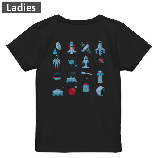 Tシャツ レディース バックプリント 半袖 ブラック 黒 デザイン M L tシャツ ティーシャツ T shirt 013164 宇宙 ロケット Tシャツ レディース バックプリント 半袖 ブラック 黒 デザイン M L tシャツ ティーシャツ T shirt 013164 宇宙 ロケット