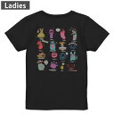 Tシャツ レディース バックプリント 半袖 ブラック 黒 デザイン M L tシャツ ティーシャツ T shirt 013257 おばけ モンスター イラスト
