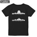 Tシャツ レディース バックプリント 半袖 ブラック 黒 デザイン M L tシャツ ティーシャツ T shirt 013511 山 マウンテン(4)