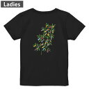 Tシャツ レディース バックプリント 半袖 ブラック 黒 デザイン M L tシャツ ティーシャツ T shirt 013823 七夕 短冊