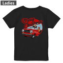 Tシャツ レディース バックプリント 半袖 ブラック 黒 デザイン M L tシャツ ティーシャツ T shirt 013848 クリスマス サンタ ポップ