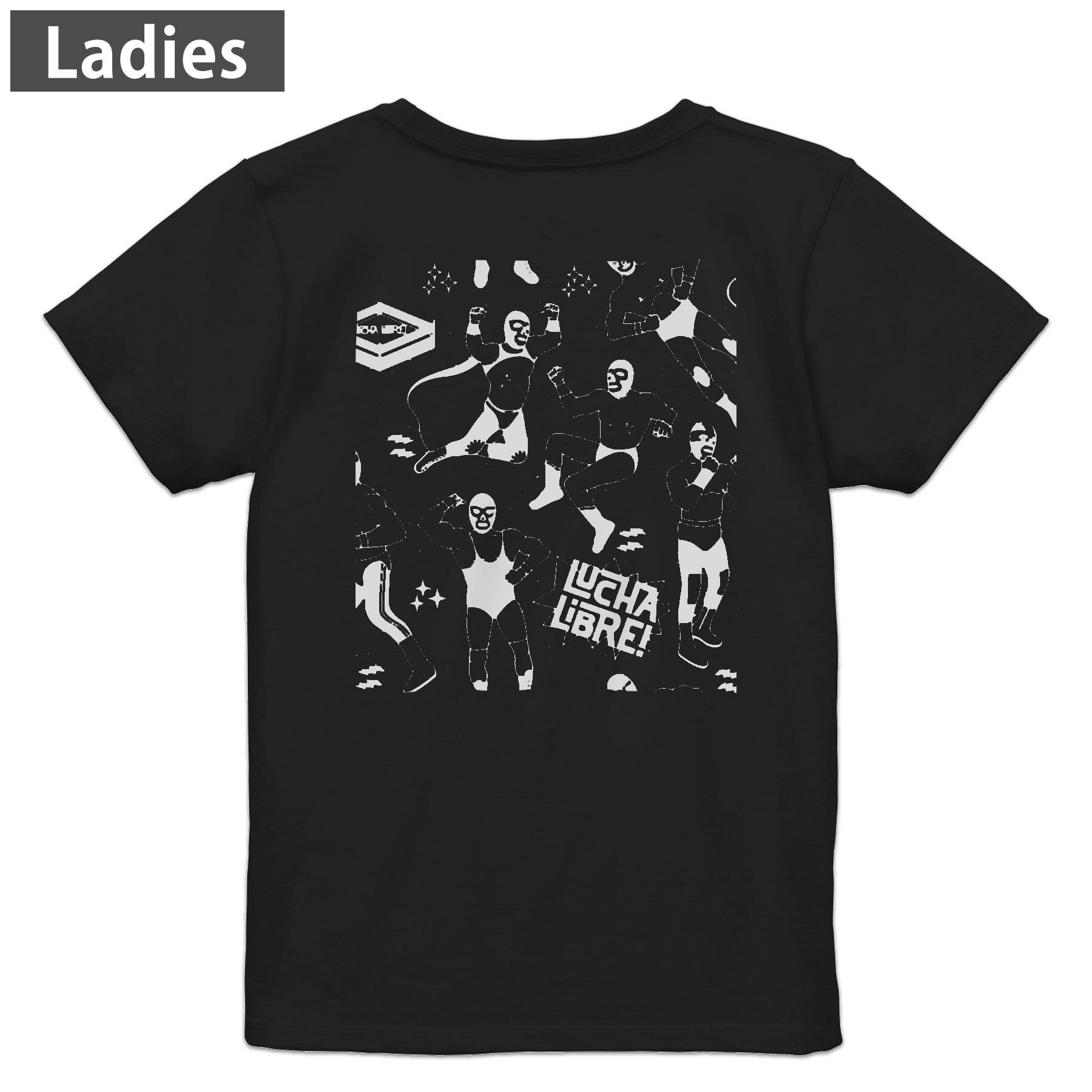 Tシャツ レディース バックプリント 半袖 ブラック 黒 デザイン M L tシャツ ティーシャツ T shirt 014..