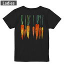 Tシャツ レディース バックプリント 半袖 ブラック 黒 デザイン M L tシャツ ティーシャツ T shirt 014822 ニンジン オレンジ 野菜(4)