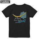 Tシャツ レディース バックプリント 半袖 ブラック 黒 デザイン M L tシャツ ティーシャツ T shirt 015318 こどもの日 鯉のぼり 兜 熊