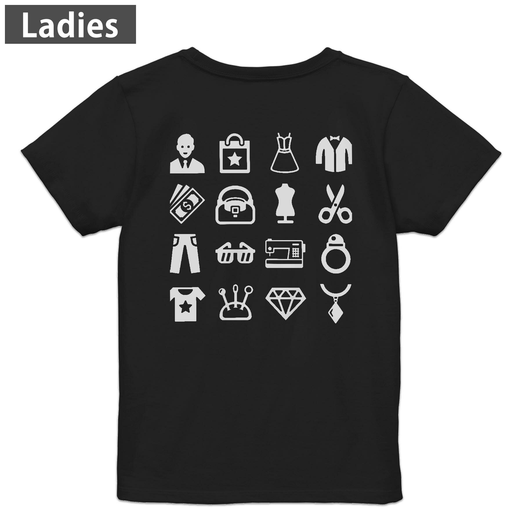 Tシャツ レディース バックプリント 半袖 ブラック 黒 デザイン M L tシャツ ティーシャツ T shirt 015578 服　整理整頓　ランドリー