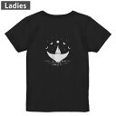 Tシャツ レディース バックプリント 半袖 ブラック 黒 デザイン M L tシャツ ティーシャツ T shirt 016040 月の満ち欠け 宇宙 魚 月(4)