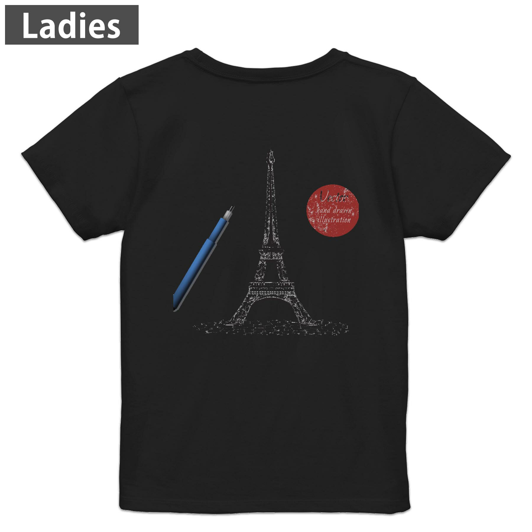 Tシャツ レディース バックプリント 半袖 ブラック 黒 デザイン M L tシャツ ティーシャツ T shirt 016..