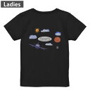Tシャツ レディース バックプリント 半袖 ブラック 黒 デザイン M L tシャツ ティーシャツ T shirt 016078 飛行機 空 風景(4)