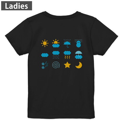 Tシャツ レディース バックプリント 半袖 ブラック 黒 デザイン M L tシャツ ティーシャツ T shirt 016467 天気 マーク ロゴ Tシャツ レディース バックプリント 半袖 ブラック 黒 デザイン M L tシャツ ティーシャツ T shirt 016467 天気 マーク ロゴ