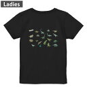 Tシャツ レディース バックプリント 半袖 ブラック 黒 デザイン M L tシャツ ティーシャツ T shirt 017556 ダイナソー 恐竜 Dinosaur 表(4)