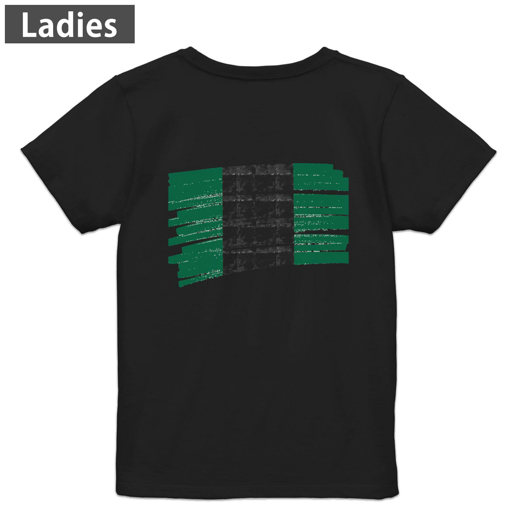 Sport - Tシャツ レディース バックプリント 半袖 ブラック 黒 デザイン M L tシャツ ティーシャツ T shirt 018523 nigeria ナイジェリア
