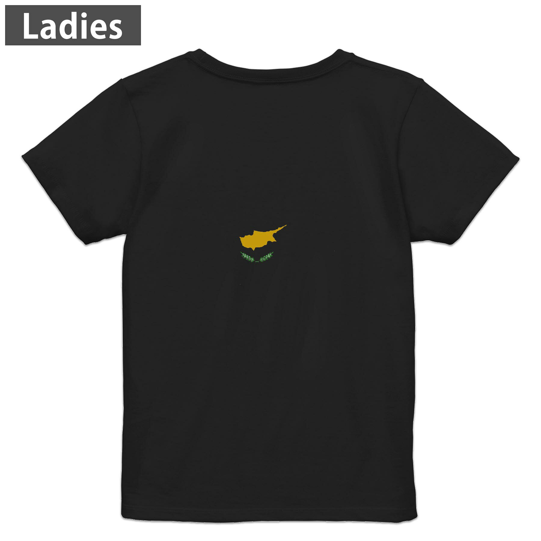 Tシャツ レディース バックプリント 半袖 ブラック 黒 デザイン M L tシャツ ティーシャツ T shirt 018808 cyprus キプロス