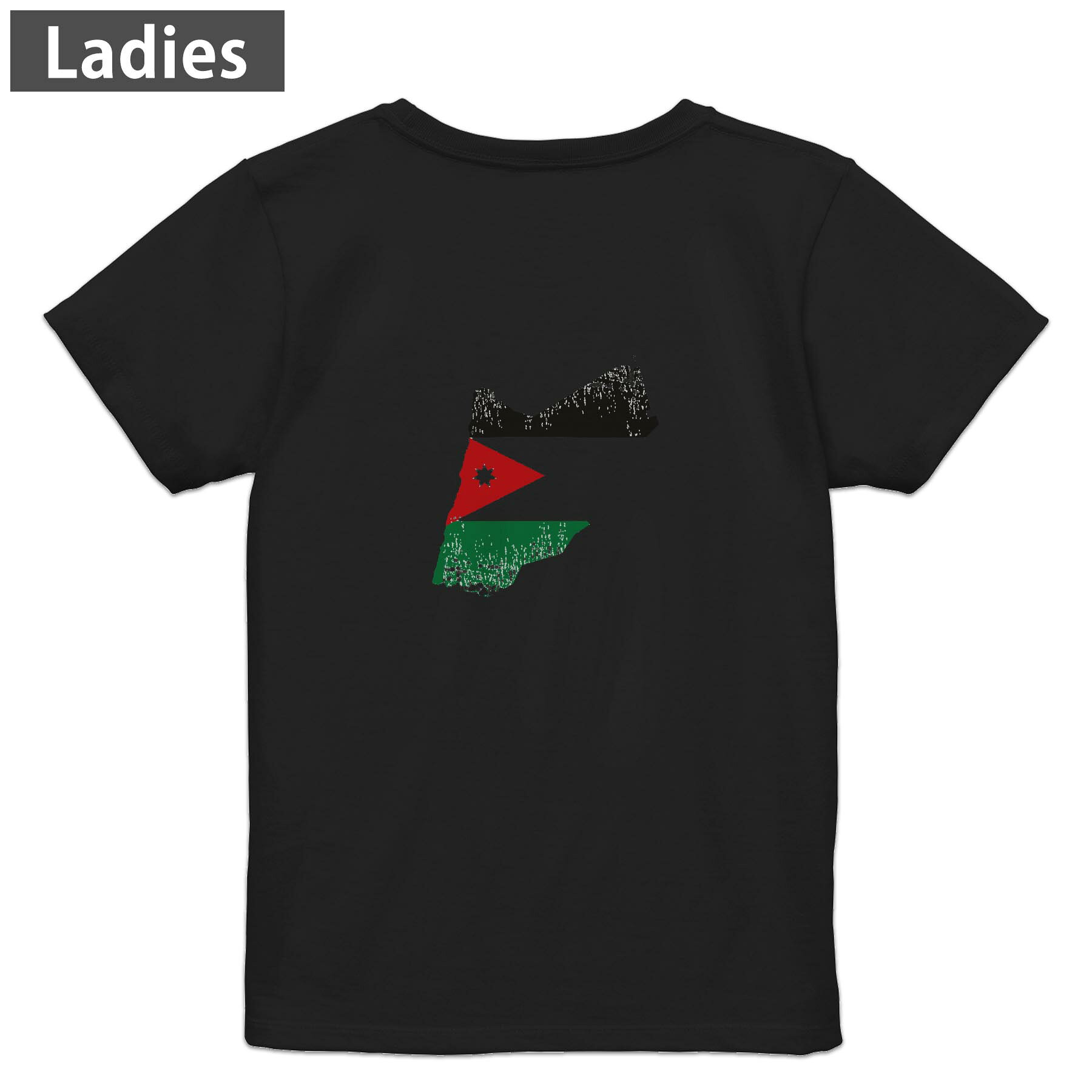 Print - Tシャツ レディース バックプリント 半袖 ブラック 黒 デザイン M L tシャツ ティーシャツ T shirt 018860 jordan ヨルダン