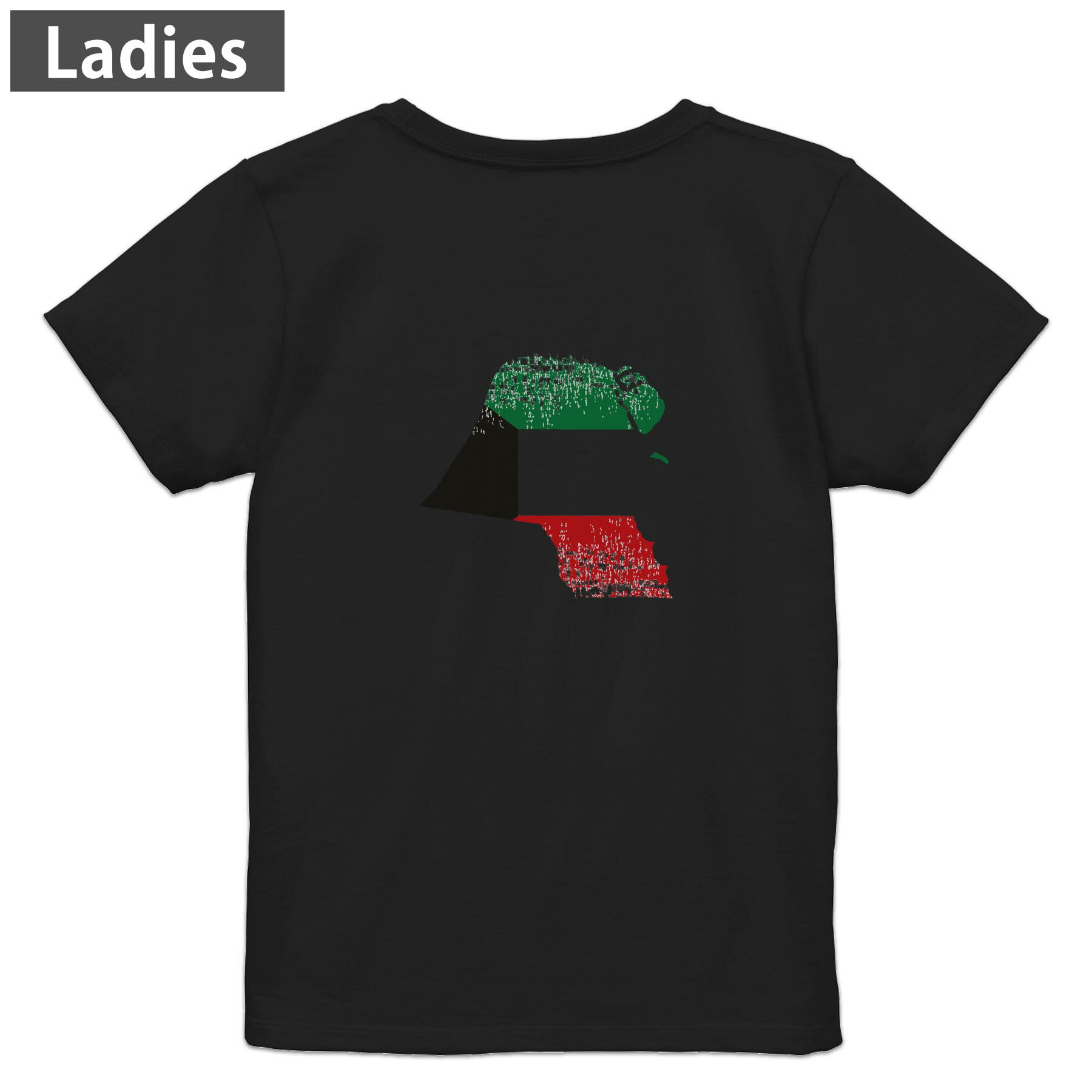 T-Shirts （Short Sleeve） - Tシャツ レディース バックプリント 半袖 ブラック 黒 デザイン M L tシャツ ティーシャツ T shirt 018865 kuwait クウェート