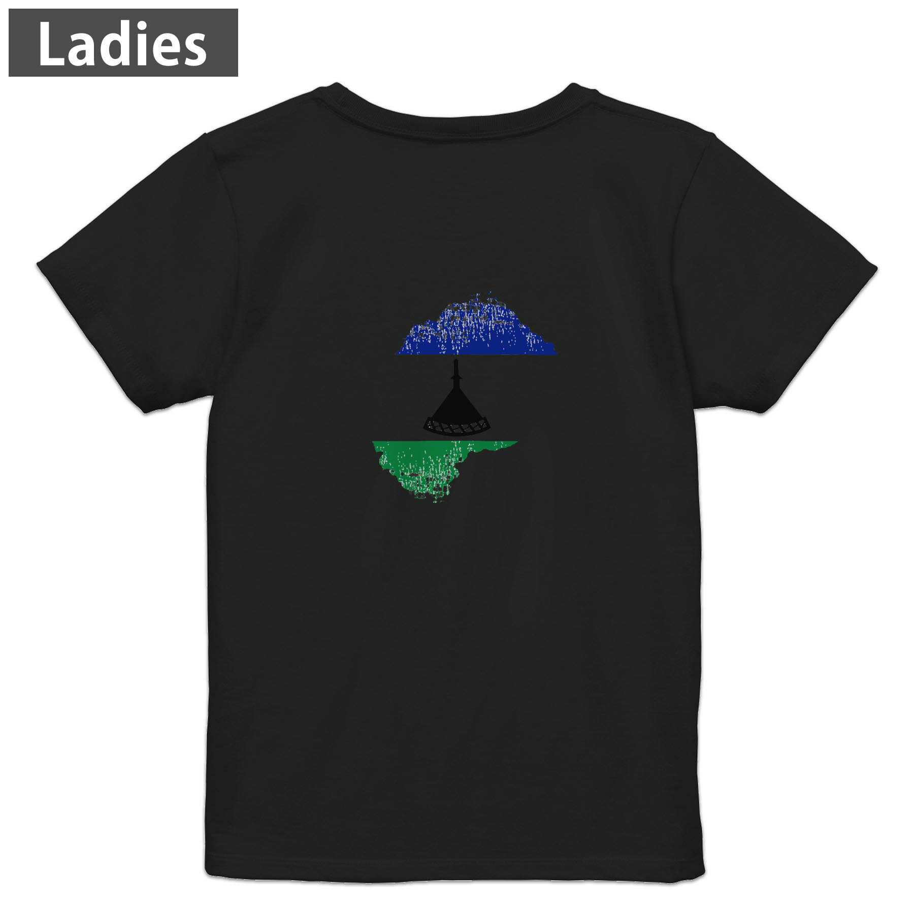 Tシャツ レディース バックプリント 半袖 ブラック 黒 デザイン M L tシャツ ティーシャツ T shirt 018870 lesotho レソト