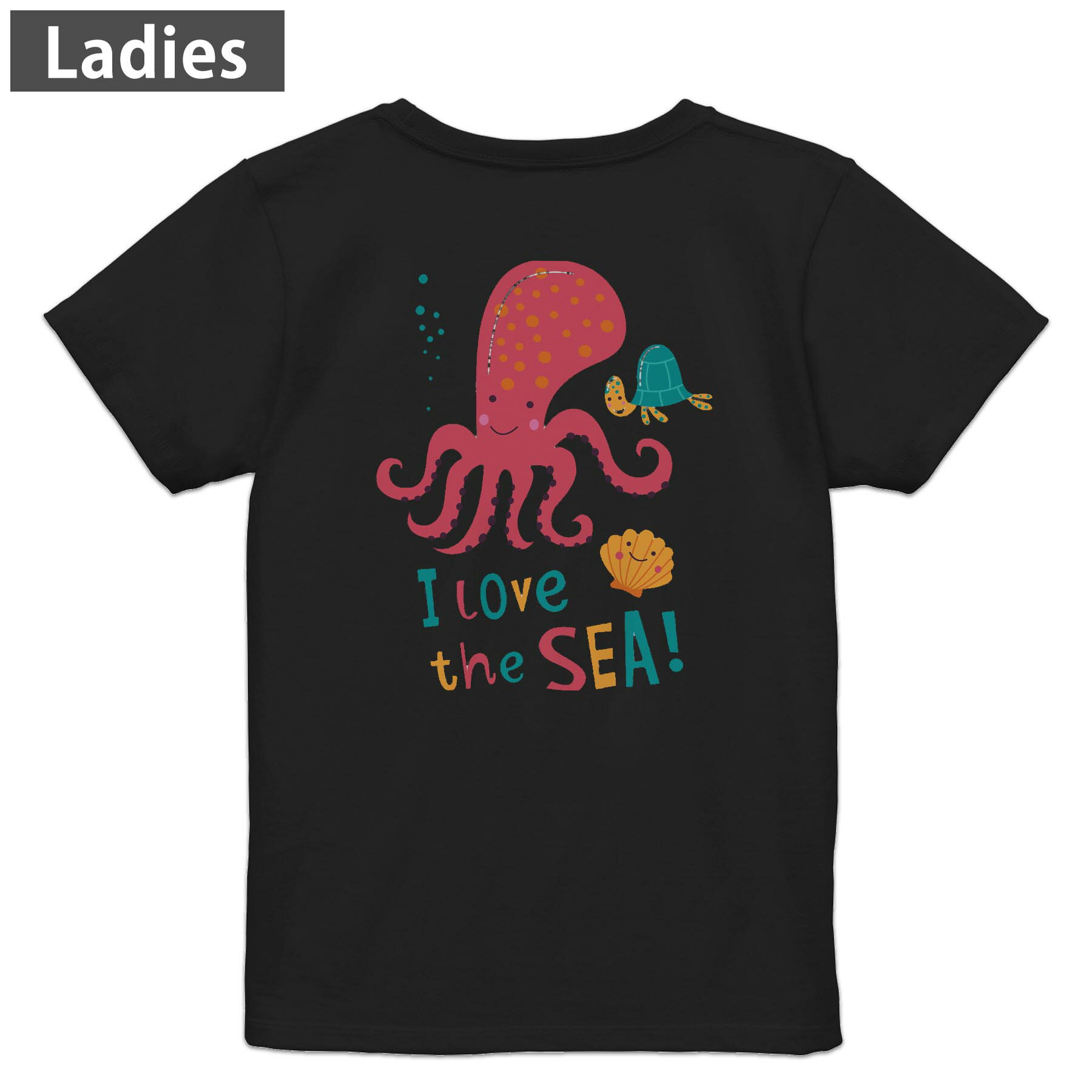 Tシャツ レディース バックプリント 半袖 ブラック 黒 デザイン M L tシャツ ティーシャツ T shirt 019075 アニマル キッズ(4.0)