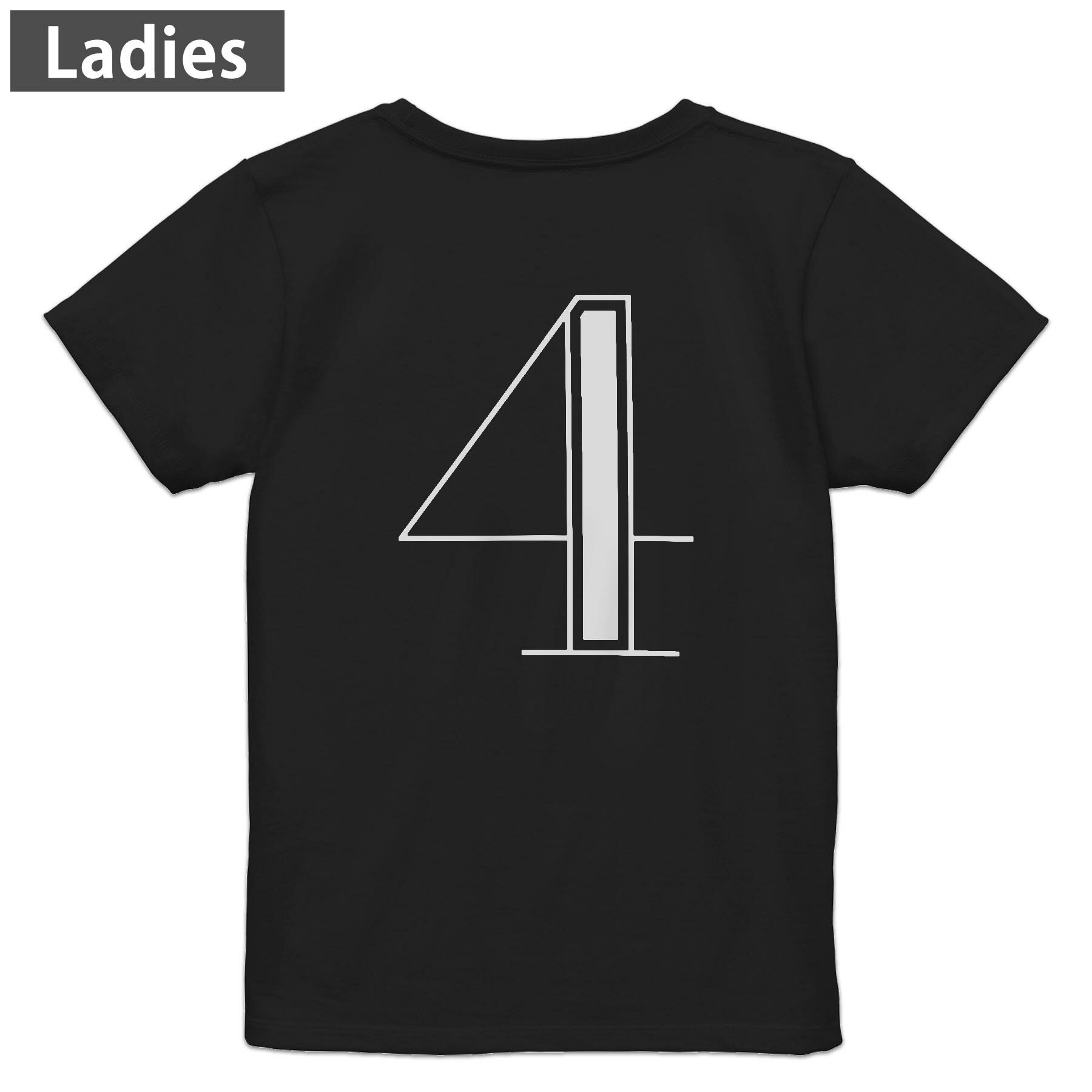 Print - Tシャツ レディース バックプリント 半袖 ブラック 黒 デザイン M L tシャツ ティーシャツ T shirt 019336 文字 4