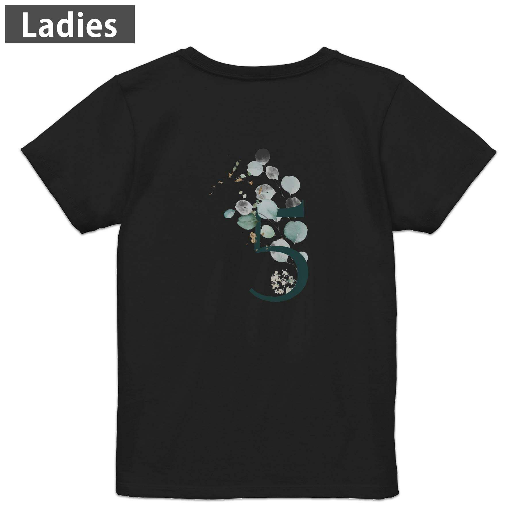 Print - Tシャツ レディース バックプリント 半袖 ブラック 黒 デザイン M L tシャツ ティーシャツ T shirt 019374 文字 5