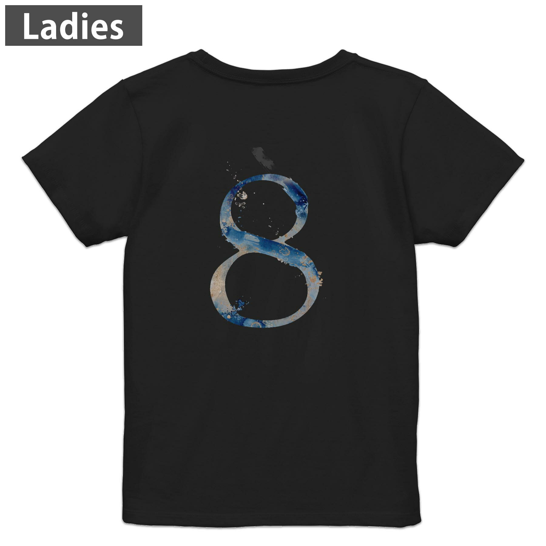Tシャツ レディース バックプリント 半袖 ブラック 黒 デザイン M L tシャツ ティーシャツ T shirt 019614 文字 8