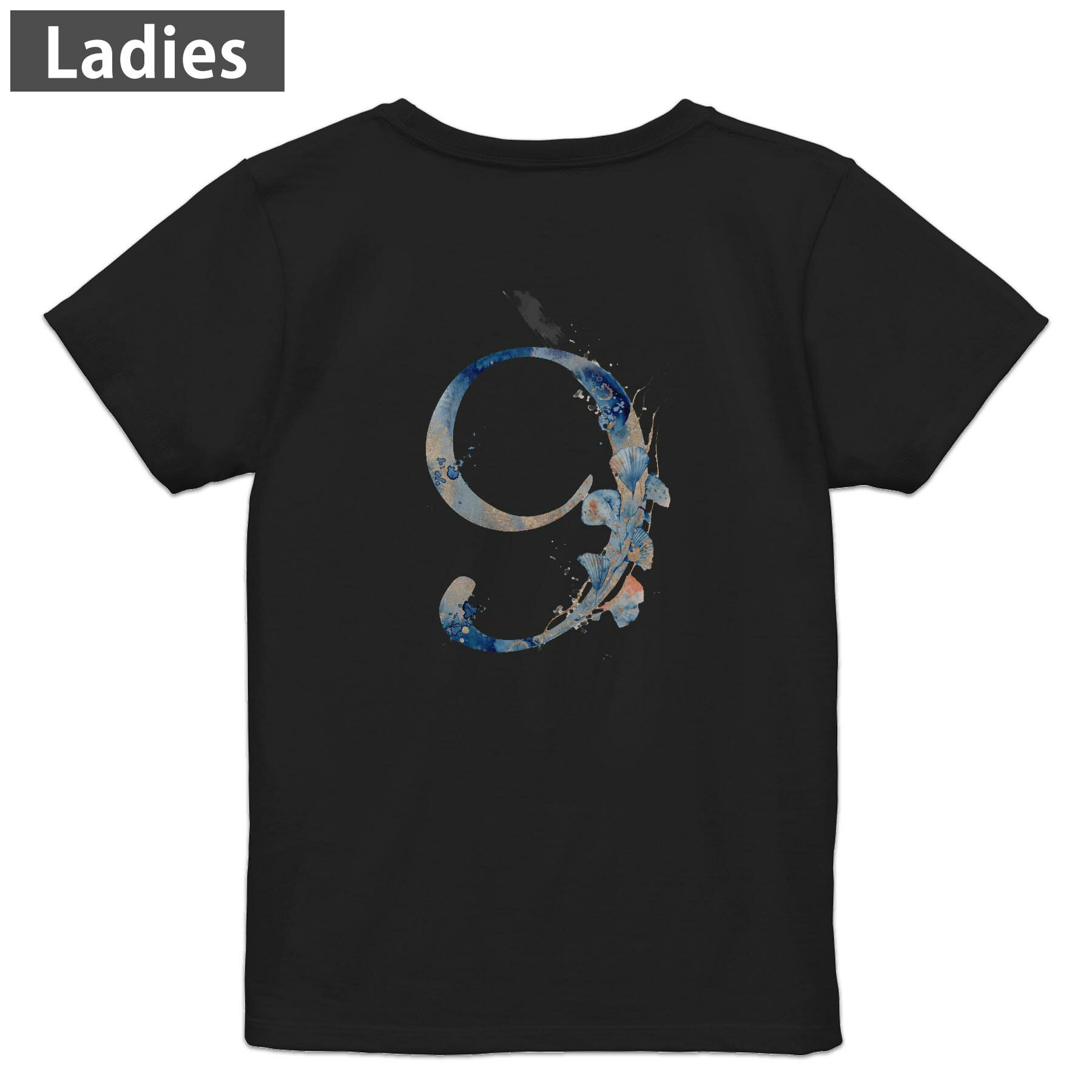 Print - Tシャツ レディース バックプリント 半袖 ブラック 黒 デザイン M L tシャツ ティーシャツ T shirt 019652 文字 9
