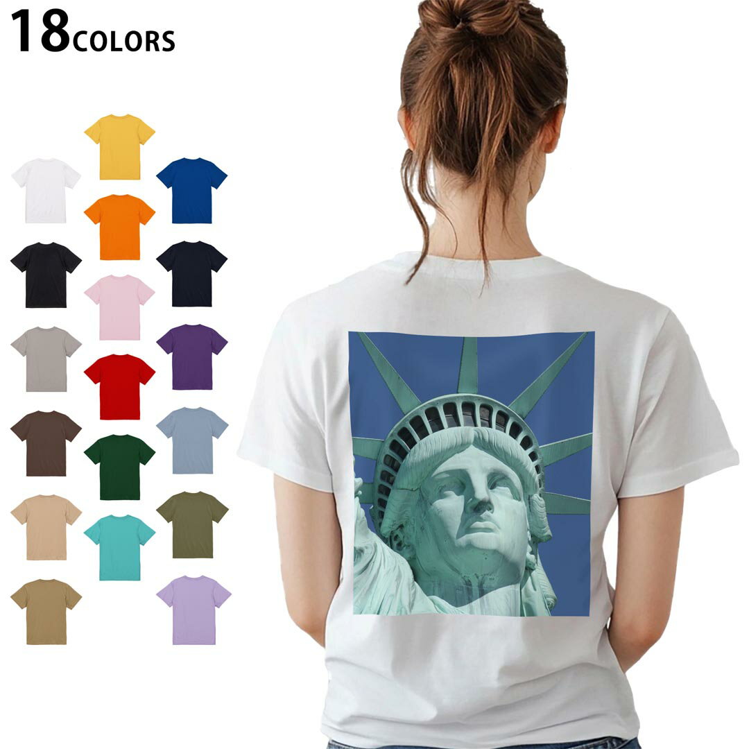 選べる18カラー Tシャツ レディース 半袖 ホワイト グレー デザイン M L Tシャツ ティーシャツ T shirt..