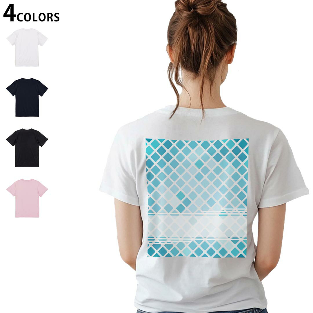 レディースバックプリントTシャツ半...