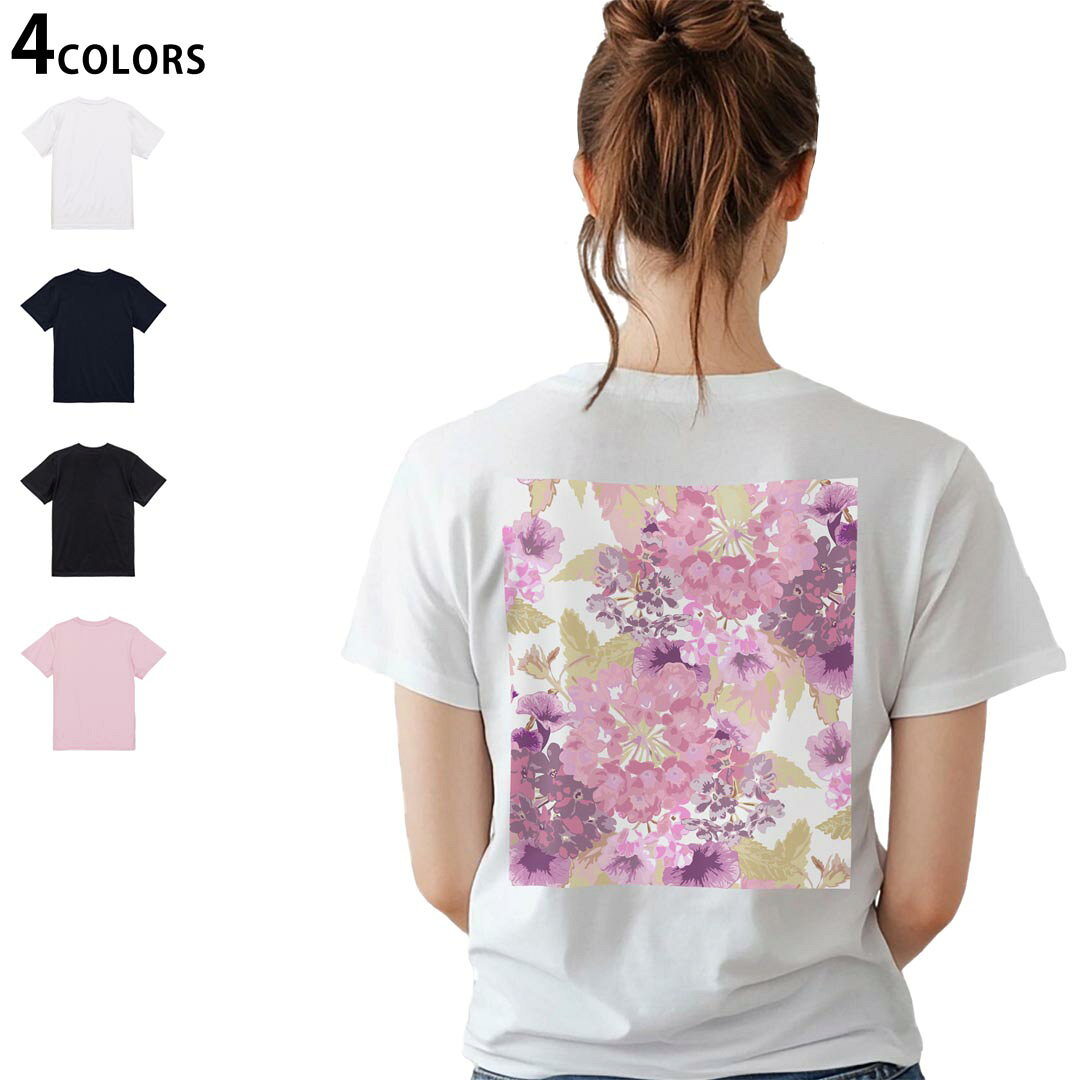 レディースバックプリントTシャツ半...