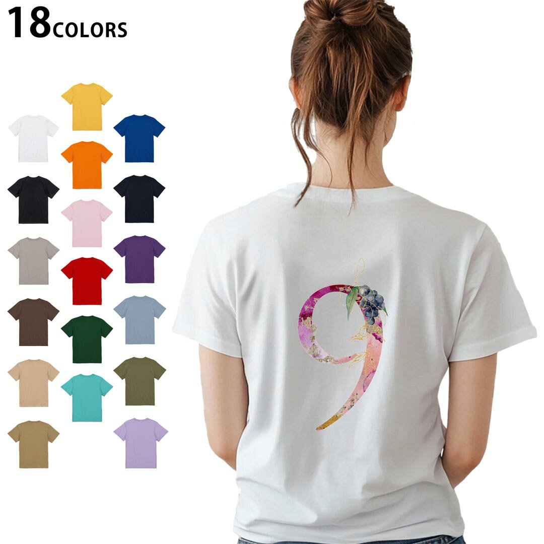 選べる18カラー Tシャツ レディース 半袖 ホワイト グレー デザイン M L Tシャツ ティーシャツ T shirt 019688 文字 9