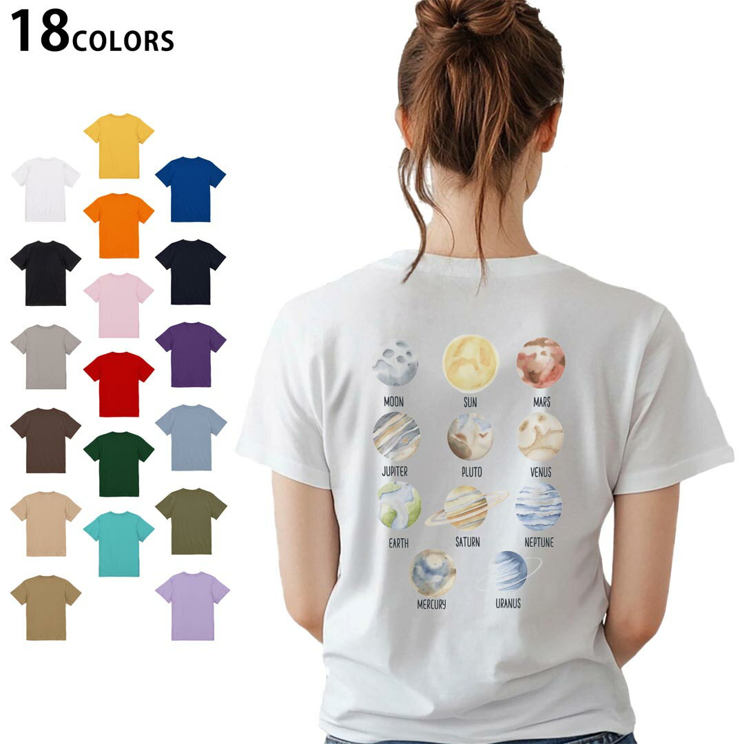 選べる18カラー Tシャツ レディース 半袖 ホワイト グレー デザイン M L Tシャツ ...