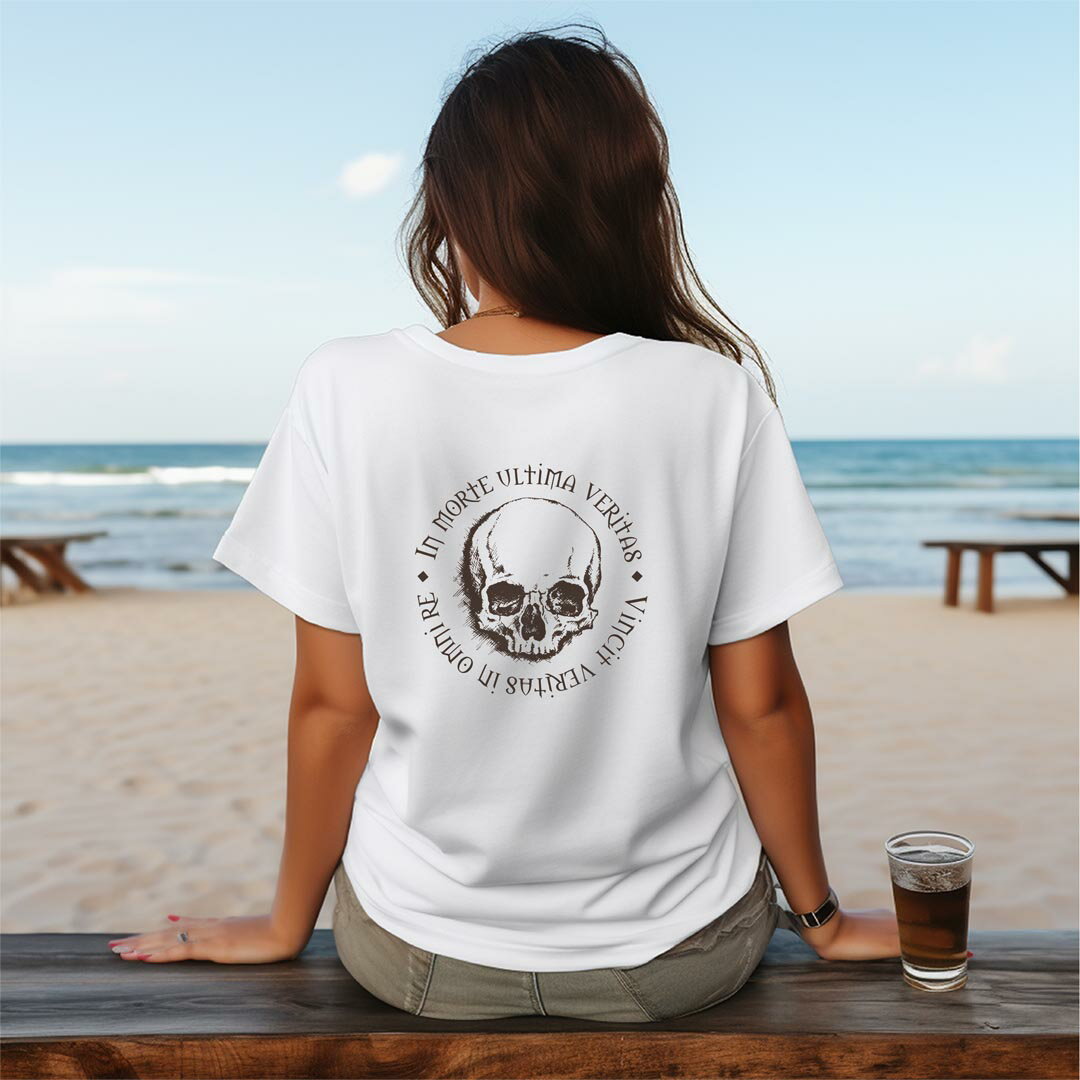 ドライ Tシャツ バックプリント 選べる8カラー tシャツ レディース 半袖 速乾 紫外線遮蔽 UV デザイン 2サイズ Tシャツ ティーシャツ T shirt　011655 骸骨　ドクロ　英語