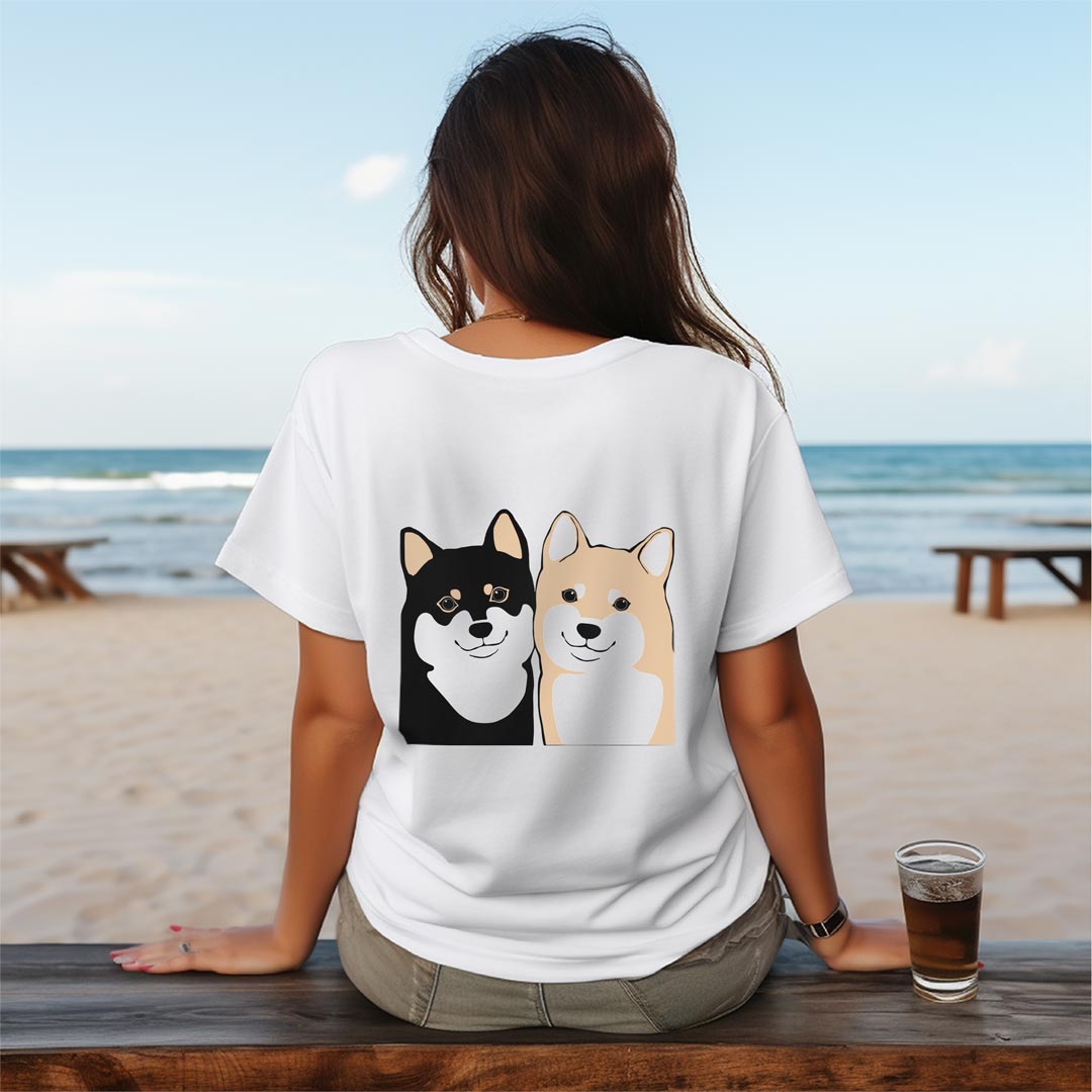 ドライ Tシャツ バックプリント 選べる8カラー tシャツ レディース 半袖 速乾 紫外線遮蔽 UV デザイン 2サイズ Tシャツ ティーシャツ T shirt　016088 犬　dog　かわいい