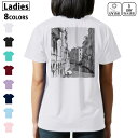 ドライ Tシャツ バックプリント 選べる8カラー tシャツ レディース 半袖 速乾 紫外線遮蔽 UV デザイン 2サイズ Tシャツ ティーシャツ T shirt 003487 外国 景色 風景 写真(4)